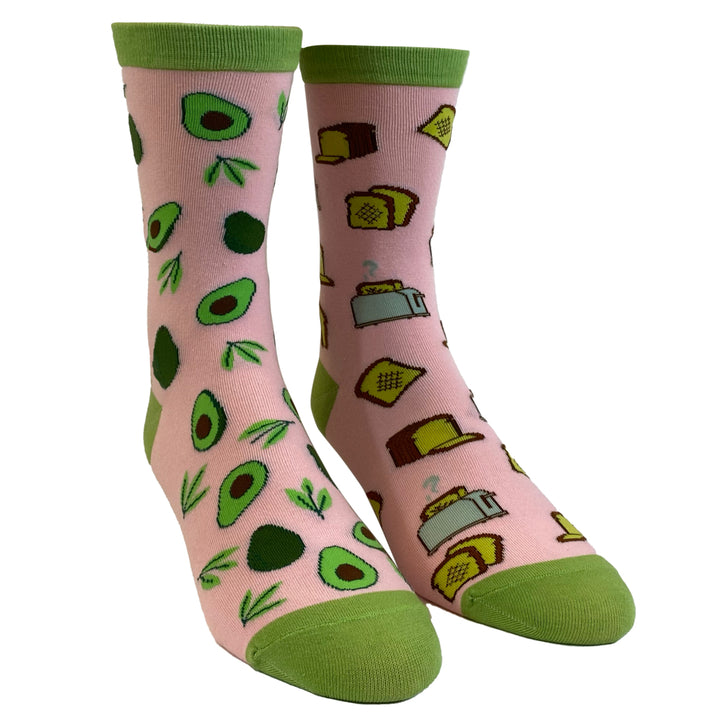 Womens Avocado Toast Socks Funny Millenial Breakfast Bread Graphic Novelty Footwear Image 2