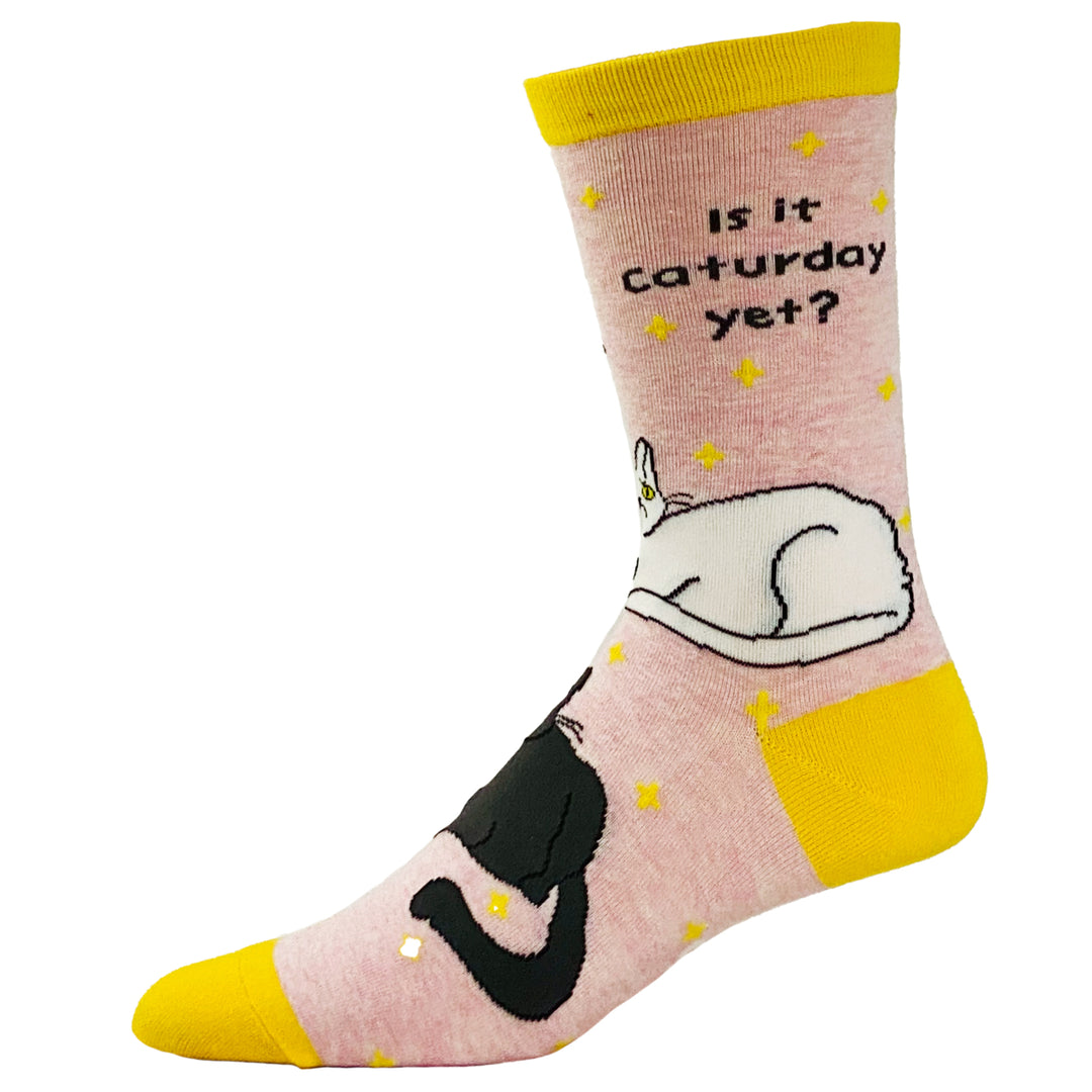 Womens Is It Caturday Yet Socks Funny Saturday Pet Cat Kitty Lover Animal Crazy Cat Lady Footwear Image 4