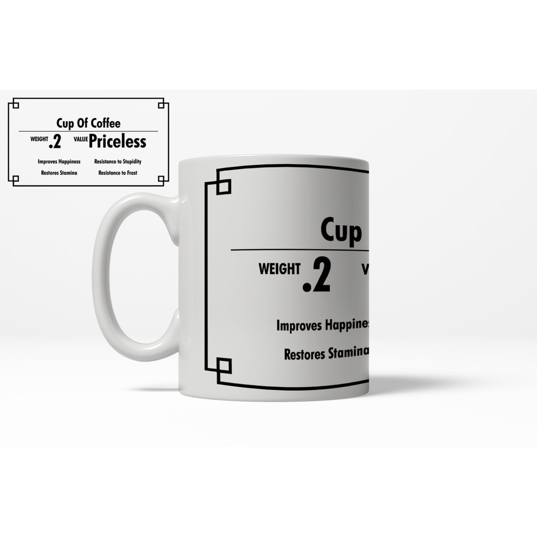 Cup of Coffee Inventory Value Priceless Funny Ceramic Coffee Drinking Mug  - 11oz Image 4