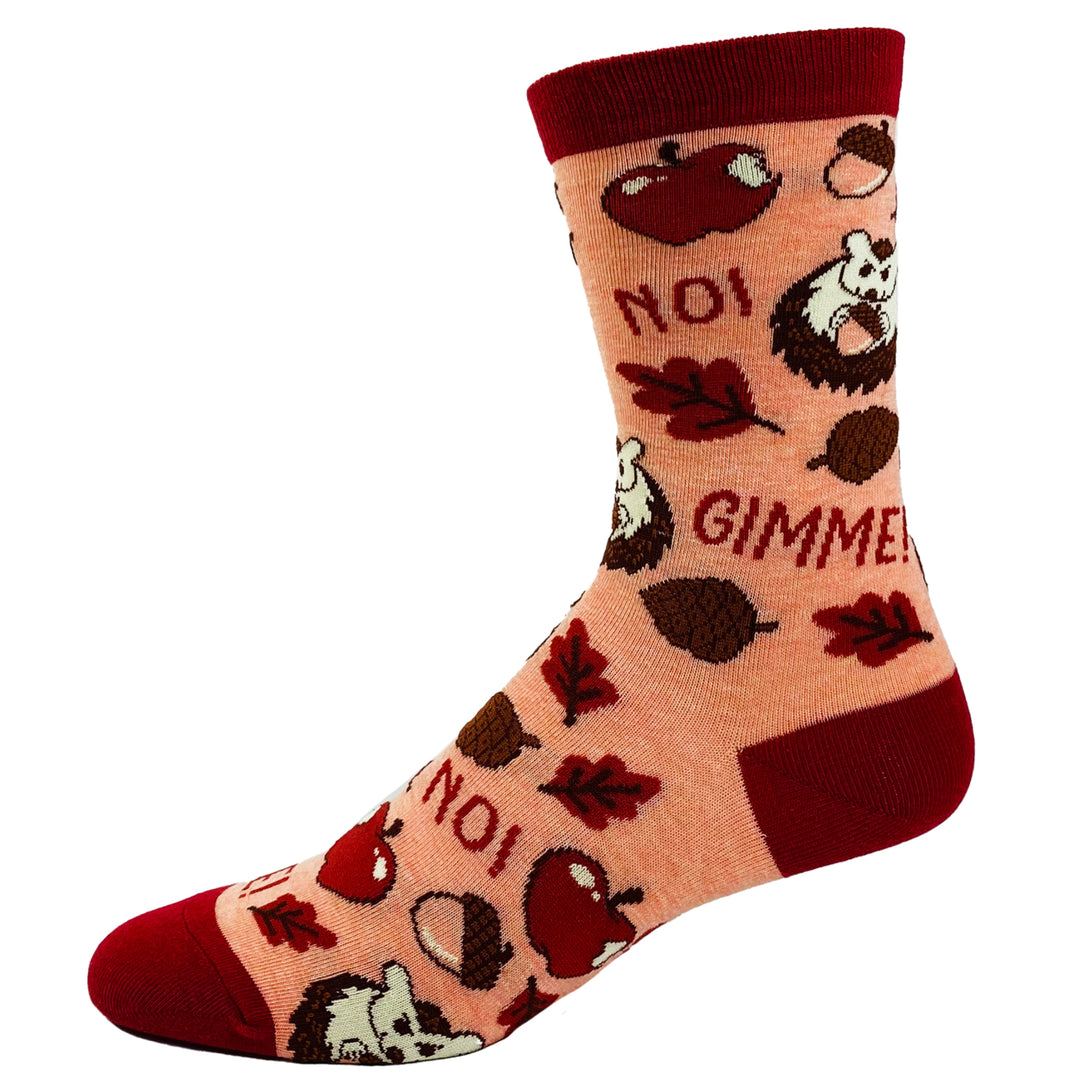 Womens Hedgehogs Are Bad At Sharing Socks Funny Fall Autumn Novelty Footwear Image 4