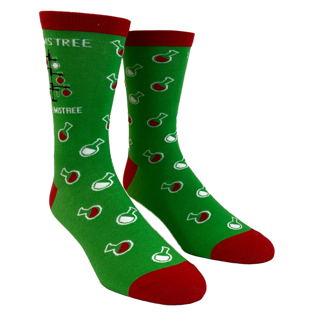 Womens Oh Chemistree Socks Funny Christmas Tree Chemistry Science Nerdy Graphic Novelty Footwear Image 2