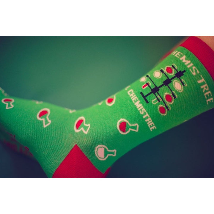 Womens Oh Chemistree Socks Funny Christmas Tree Chemistry Science Nerdy Graphic Novelty Footwear Image 6