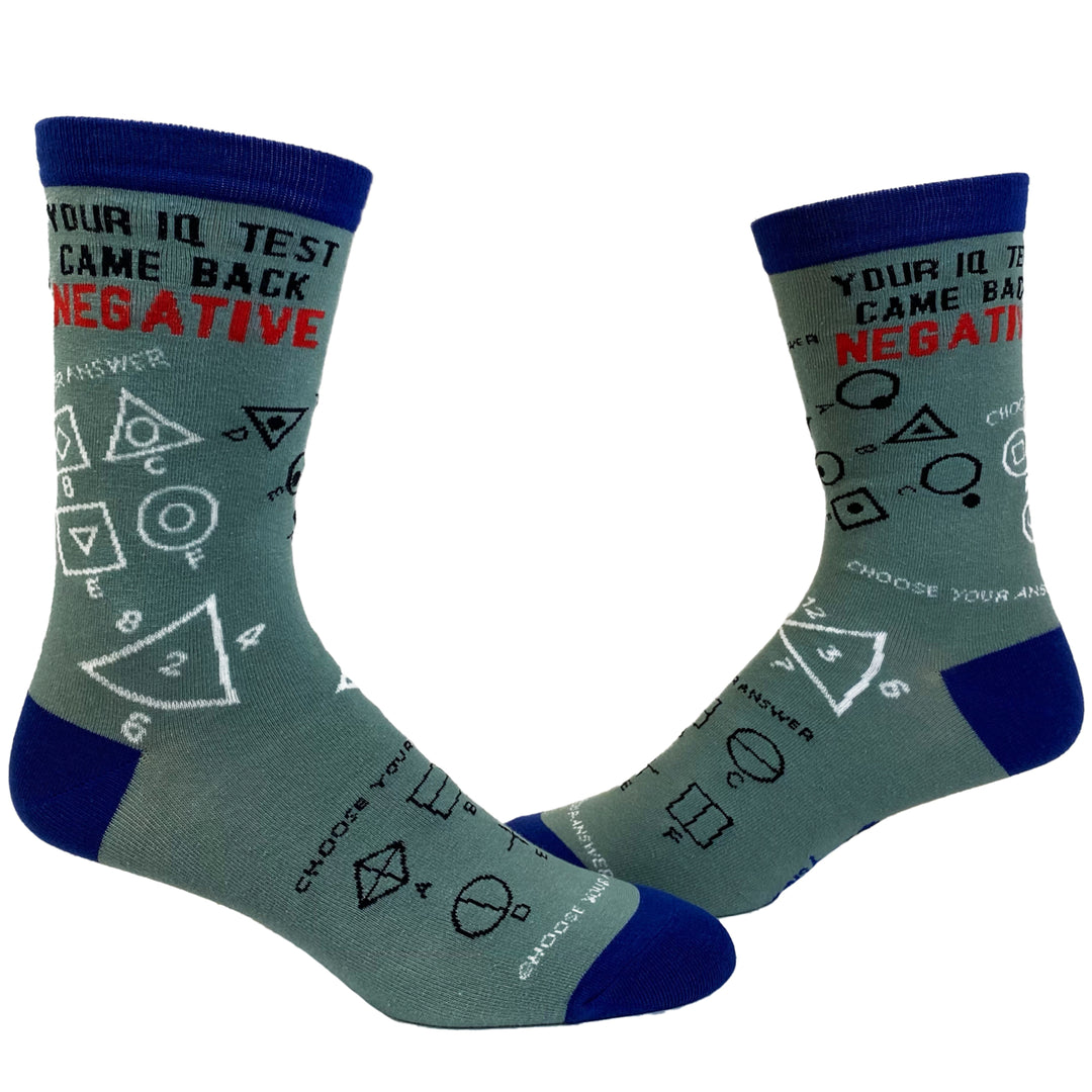 Womens Your IQ Test Came Back Negative Socks Funny Dumb Insult Sarcastic Footwear Image 1