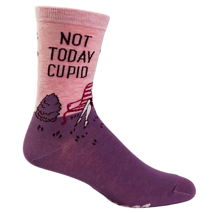 Womens Not Today Cupid Socks Funny Single Valentines Day Novelty Footwear Image 6