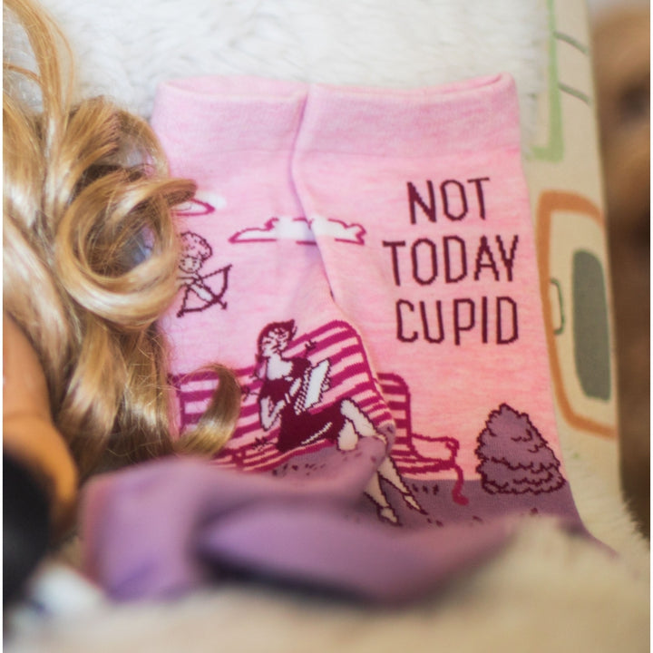 Womens Not Today Cupid Socks Funny Single Valentines Day Novelty Footwear Image 7