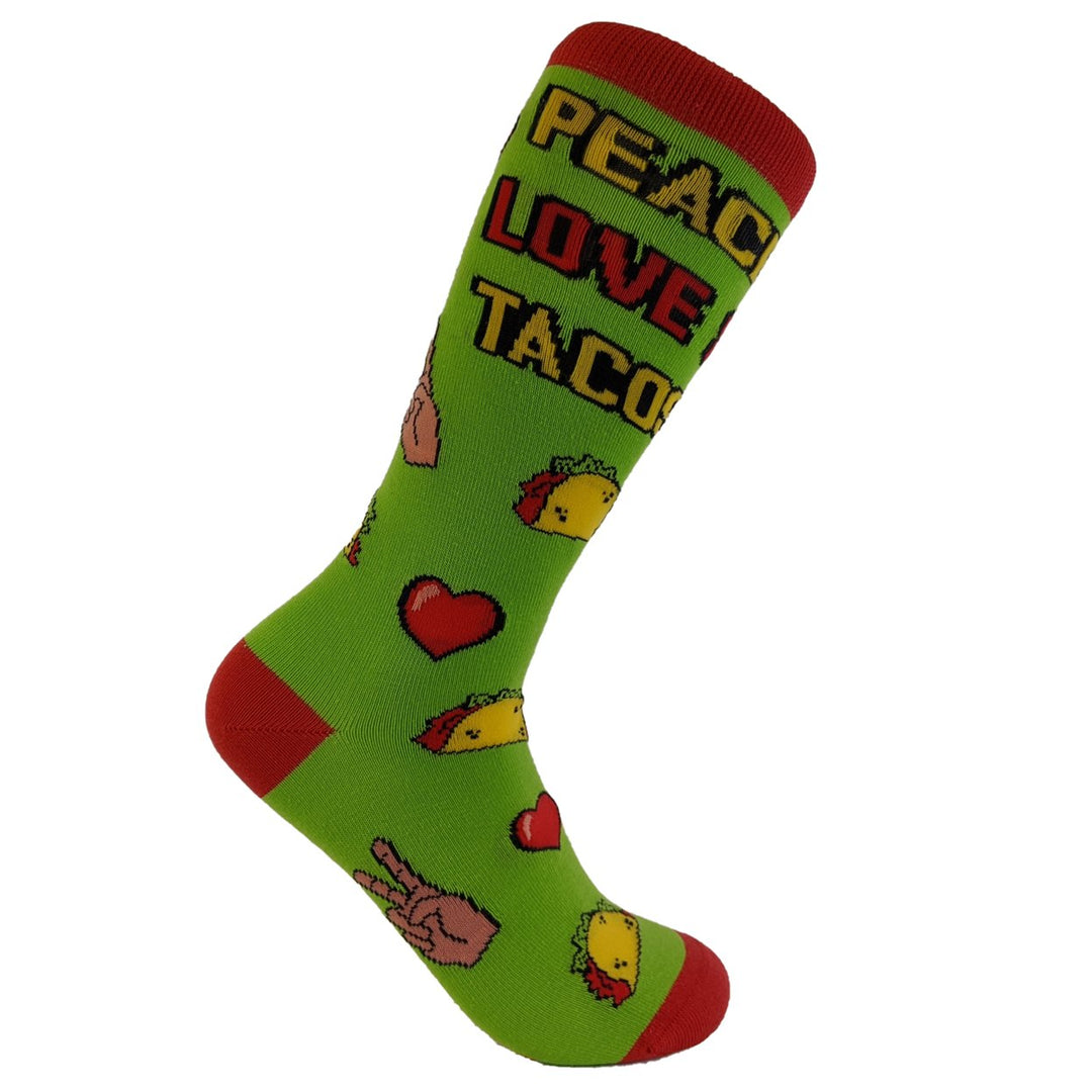 Womens Peace Love Tacos Socks Funny Saying Cute Graphic Vintage Ladies Footwear Image 4