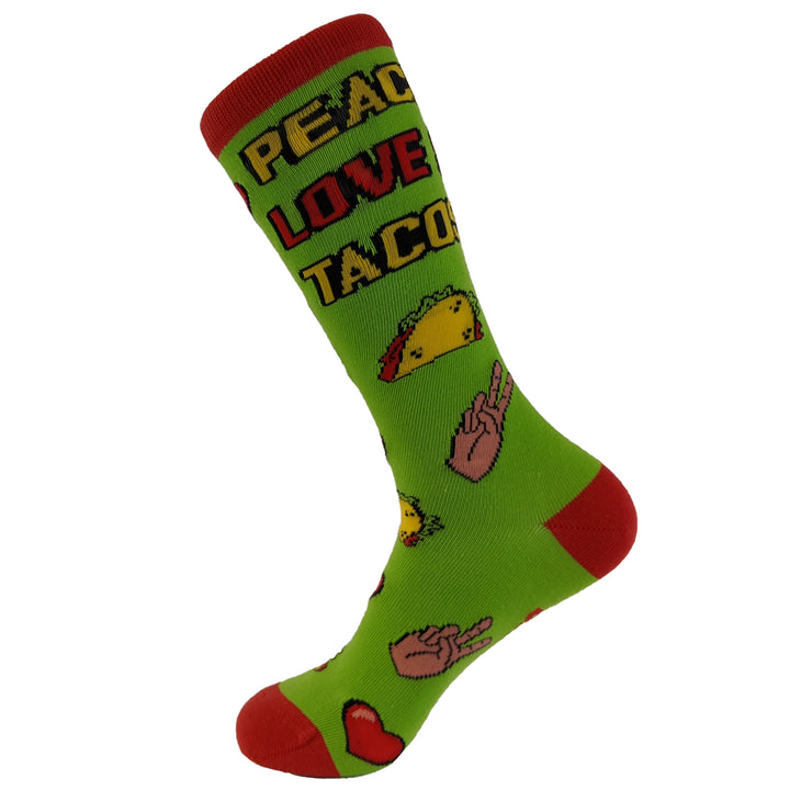 Womens Peace Love Tacos Socks Funny Saying Cute Graphic Vintage Ladies Footwear Image 6