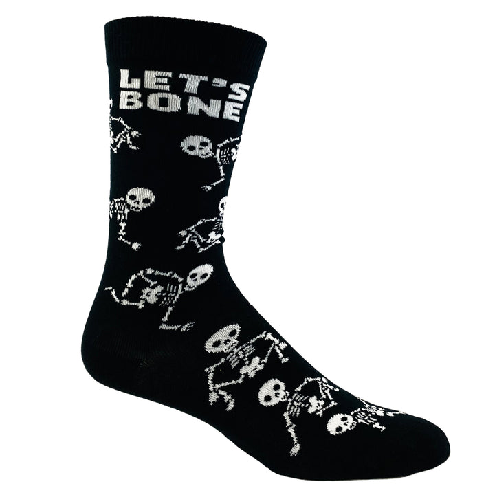 Womens Lets Bone Socks Funny Halloween Party Skeleton Graphic Novelty Vintage Footwear Image 2