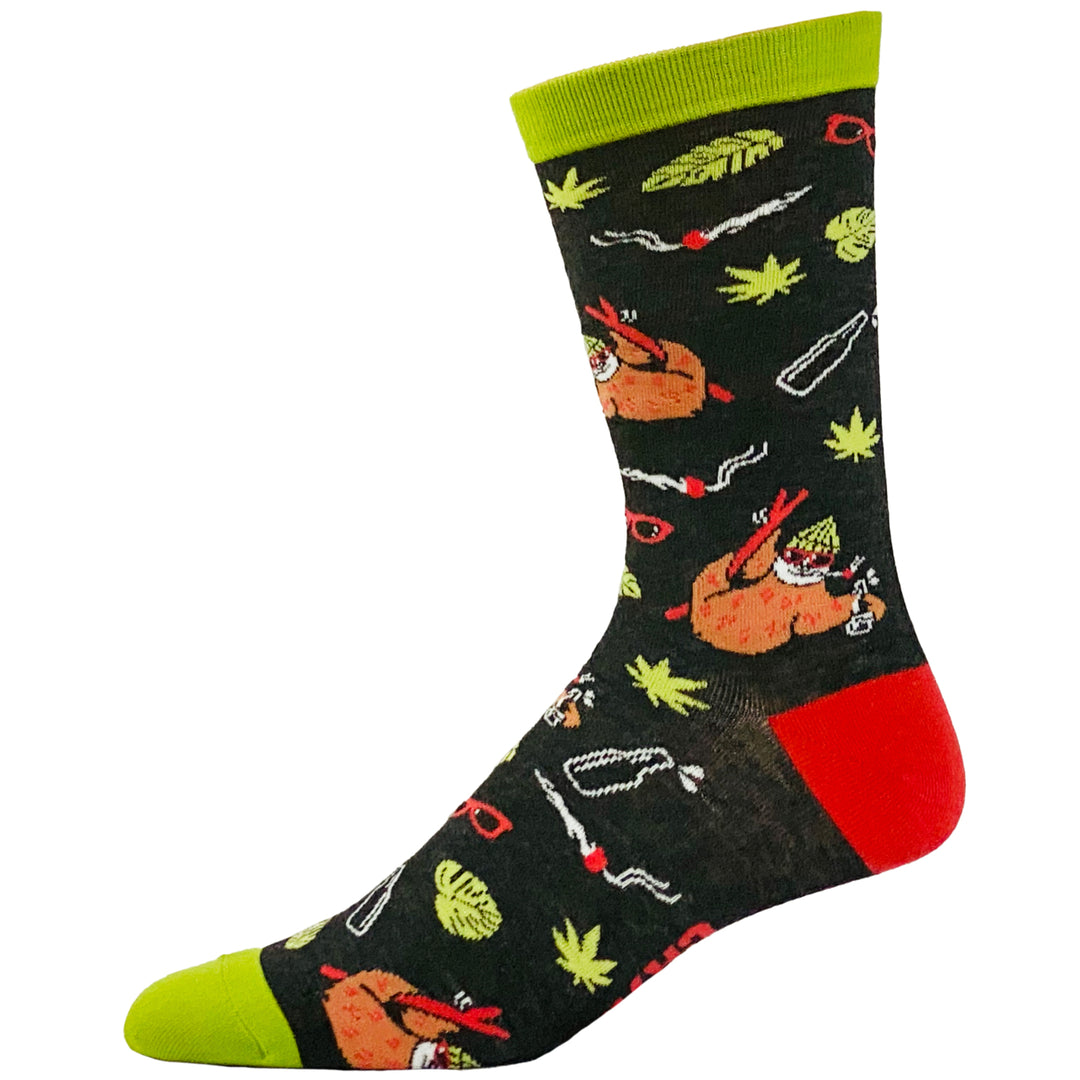 Mens Serial Chiller Socks Funny 420 Weed Cool Sloth Novelty Footwear Image 4