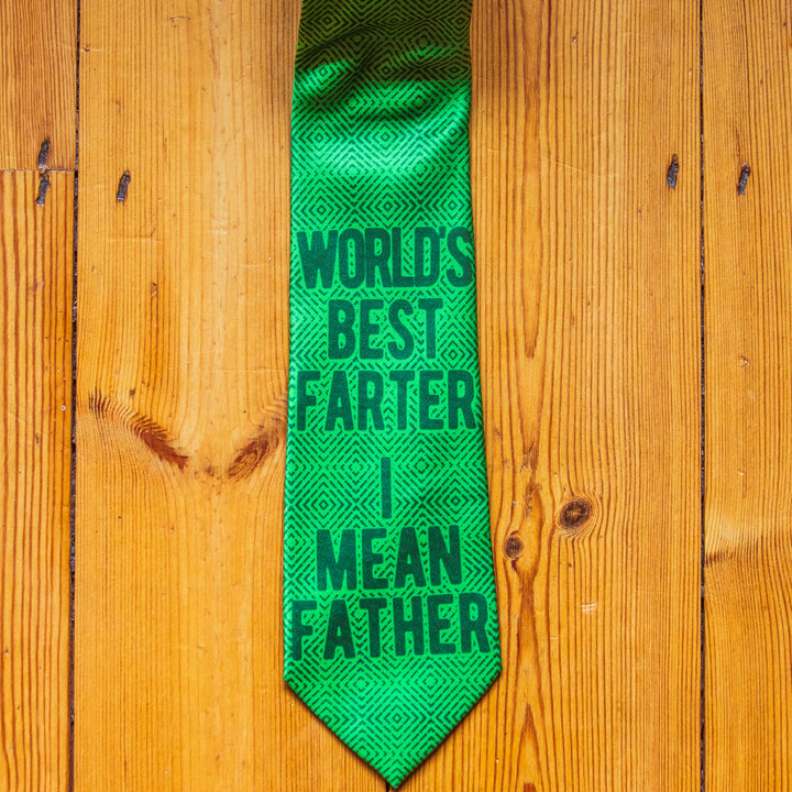 Worlds Best Farter I Mean Father Necktie Novelty Neckties for Men Farting Funny Ties f**t Tie Image 2