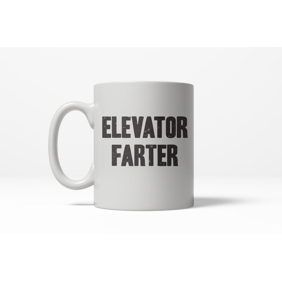 Elevator Farter Funny Gross Farting Bathroom Humor Ceramic Coffee Drinking Mug - 11oz Image 1