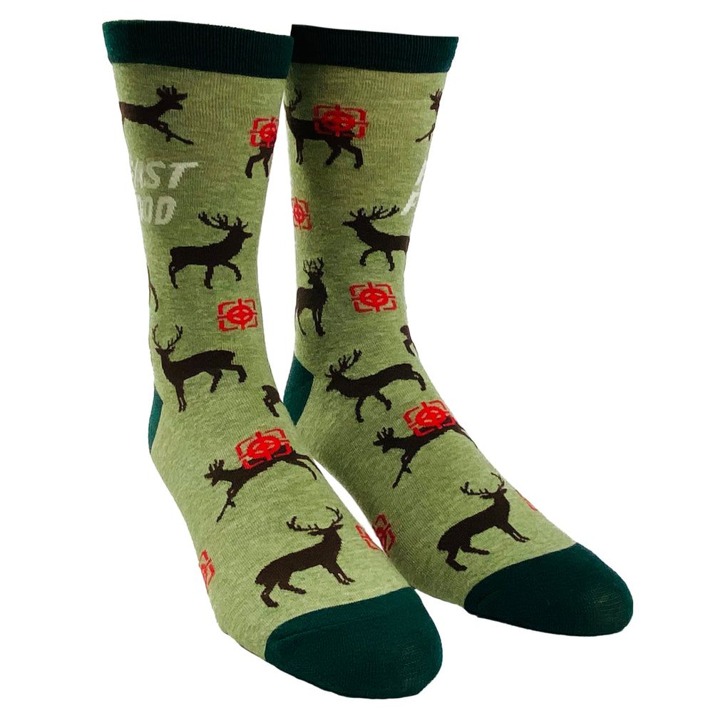 Mens Fast Food Socks Funny Deer Hunting Buckshot Sarcastic Novelty Footwear Image 2