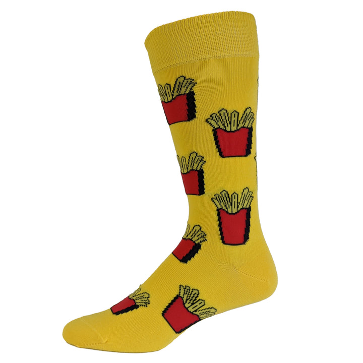 Womens Burger And Fries Socks Funny Junk Food Backyard Cookout Vintage Novelty Footwear Image 4