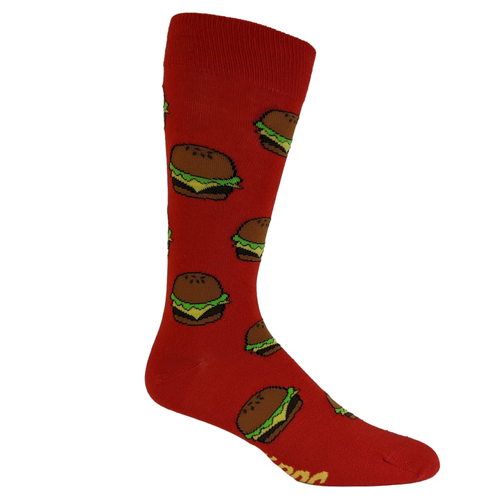 Womens Burger And Fries Socks Funny Junk Food Backyard Cookout Vintage Novelty Footwear Image 6