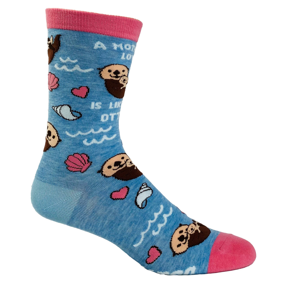 Womens A Mothers Love Is Like No Otter Socks Funny Ocean Beach Mothers Day Novelty Footwear Image 6