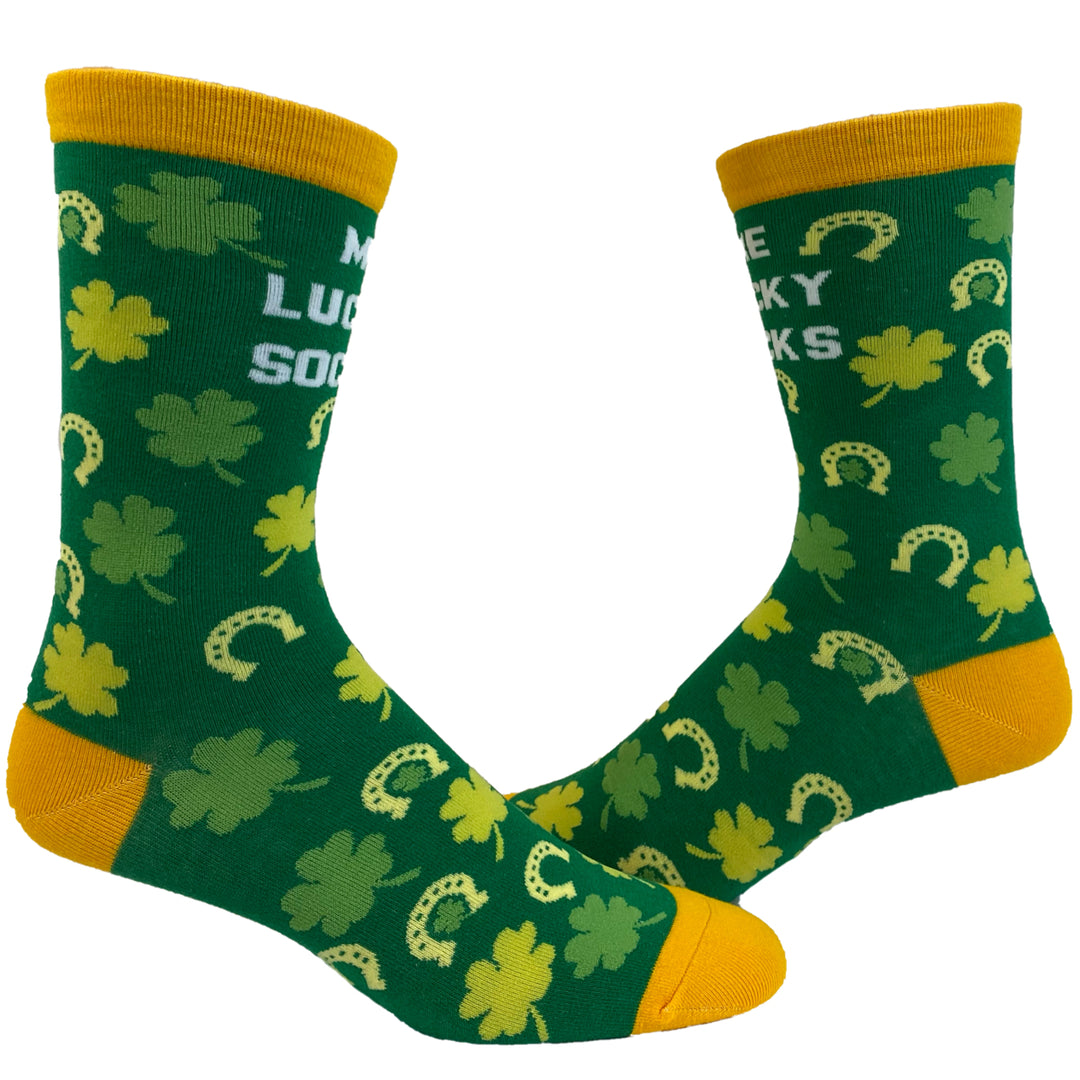 Womens Me Lucky Socks Socks Funny Shamrock St Patricks Day Parade Irish Graphic Novelty Footwear Image 1