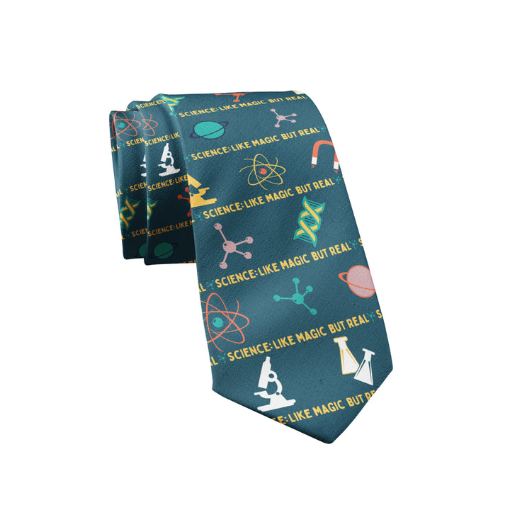 Science Like Magic But Real Necktie Mens Novelty Neckties Teacher Tie Funny Ties for Men Image 1