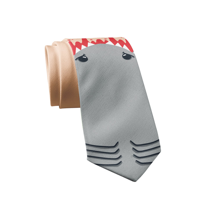 Shark Attack Necktie Novelty Ties for Men Shark Tie Funny Neckties for Men Image 2