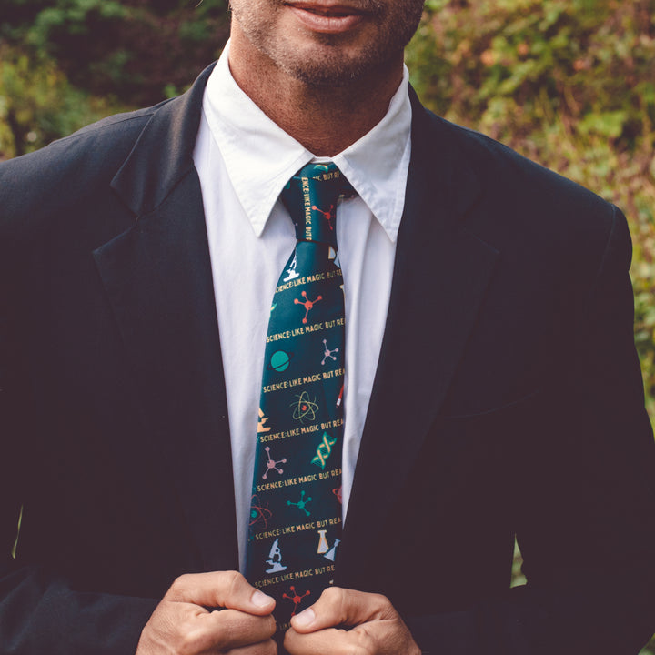 Science Like Magic But Real Necktie Mens Novelty Neckties Teacher Tie Funny Ties for Men Image 4