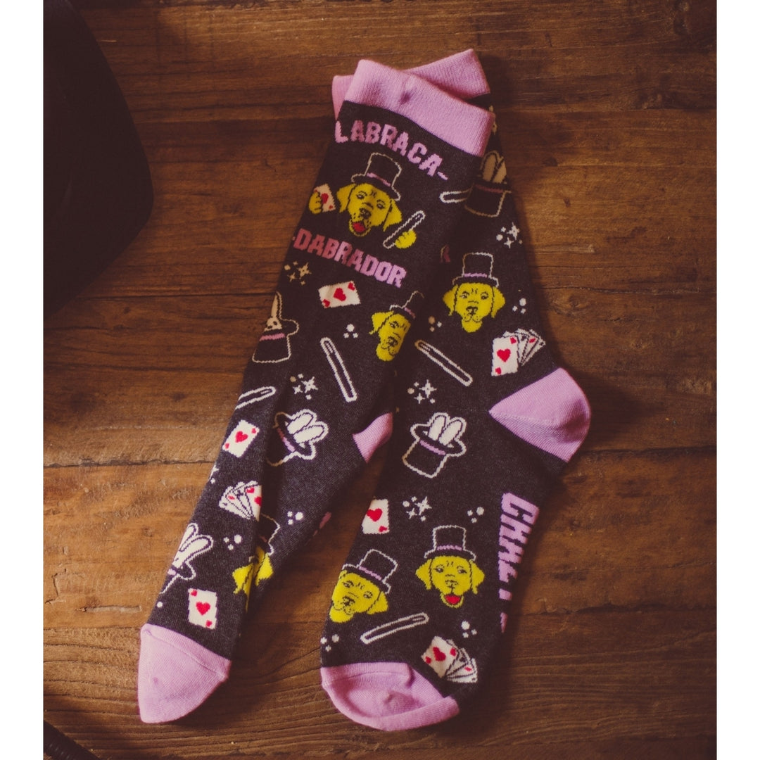 Womens Labracadabra Socks Funny Labrador Magic Footwear For Pet Dog Image 7