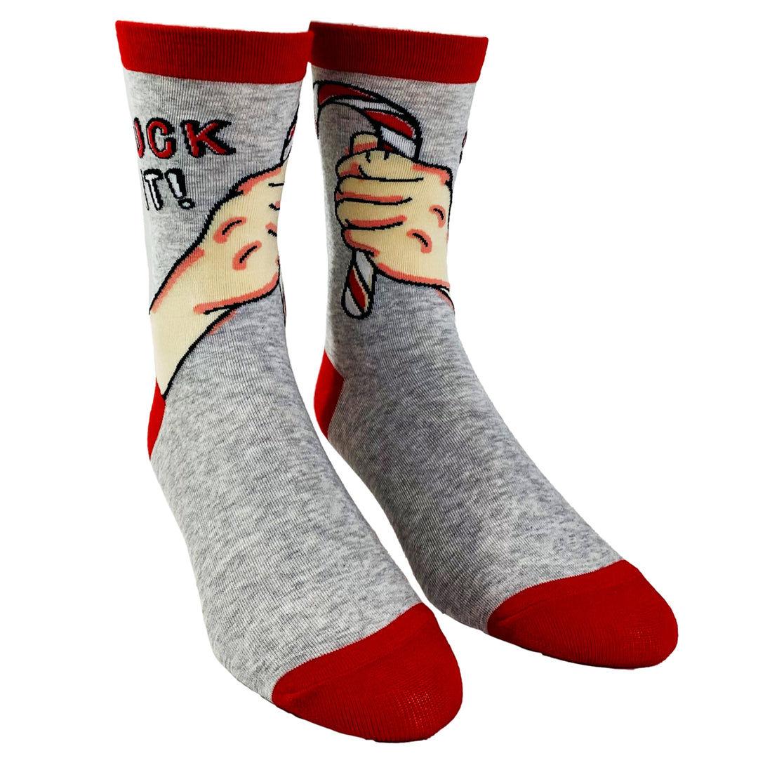 Mens Suck It Socks Funny Christmas Candycane Sarcastic Holiday Party Graphic Footwear Image 2