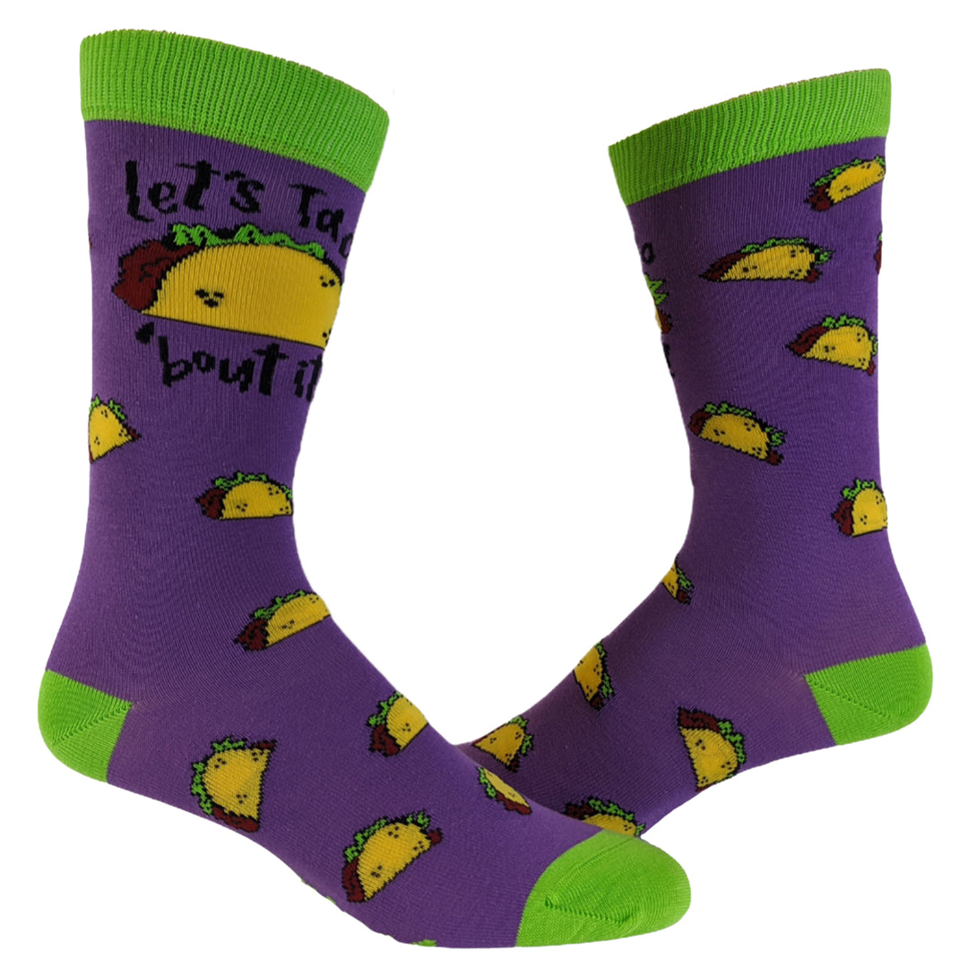 Womens Lets Taco Bout It Socks Funny Cinco De Mayo Taco Tuesday Novelty Footwear Image 1