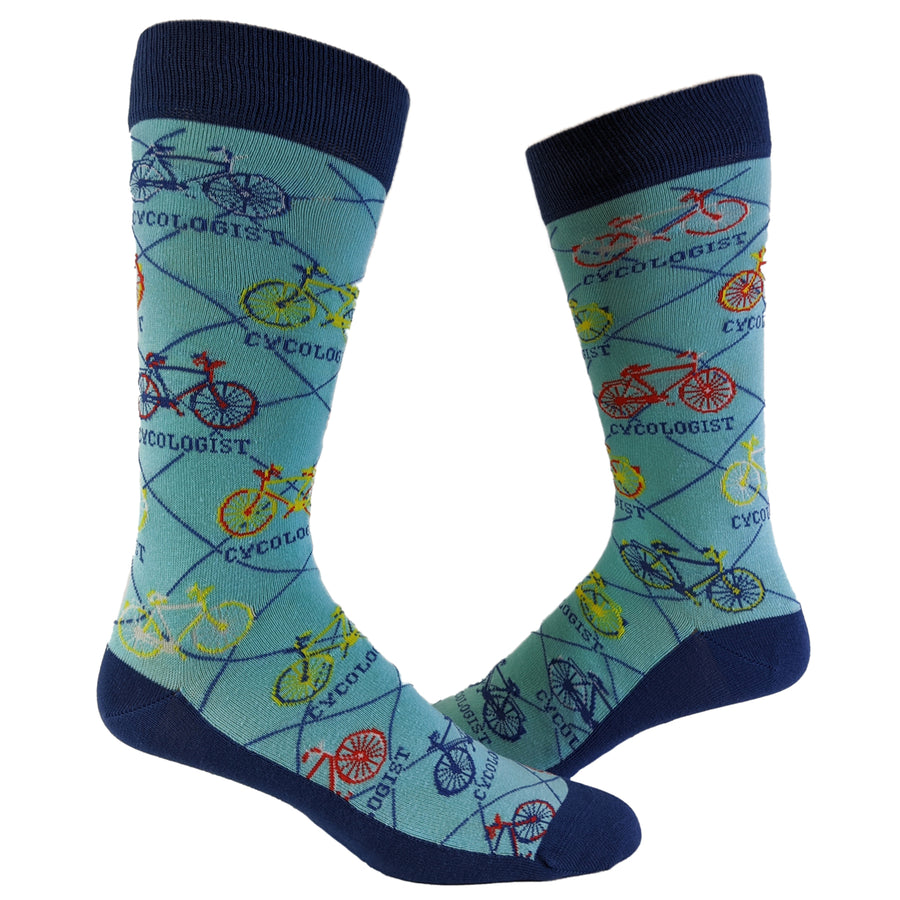 Mens Cycologist Socks Funny Psychology Biking Cyclist Graphic Sarcasm Footwear Image 1