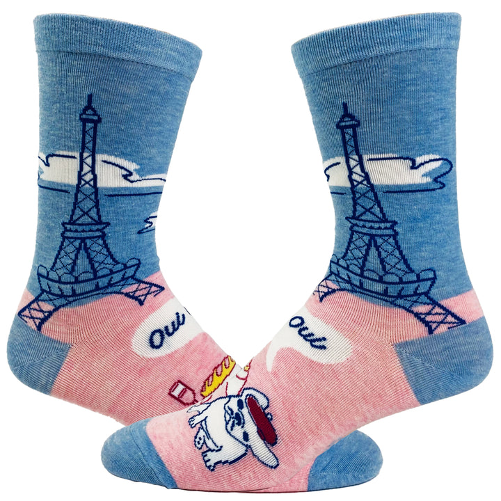 Women's Oui Oui French Bulldog Socks Funny Sarcastic Pet Puppy Lover Novelty Dog Footwear Image 1