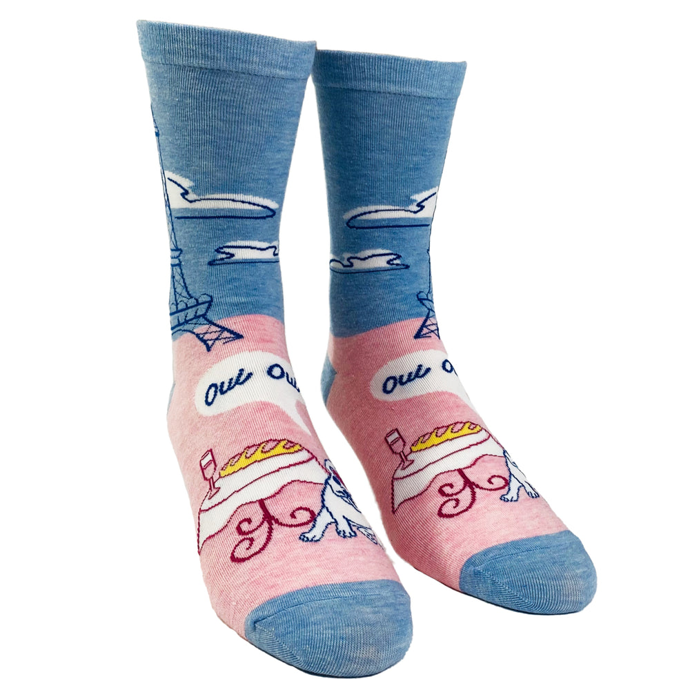 Womens Oui Oui French Bulldog Socks Funny Sarcastic Pet Puppy Lover Novelty Dog Footwear Image 2