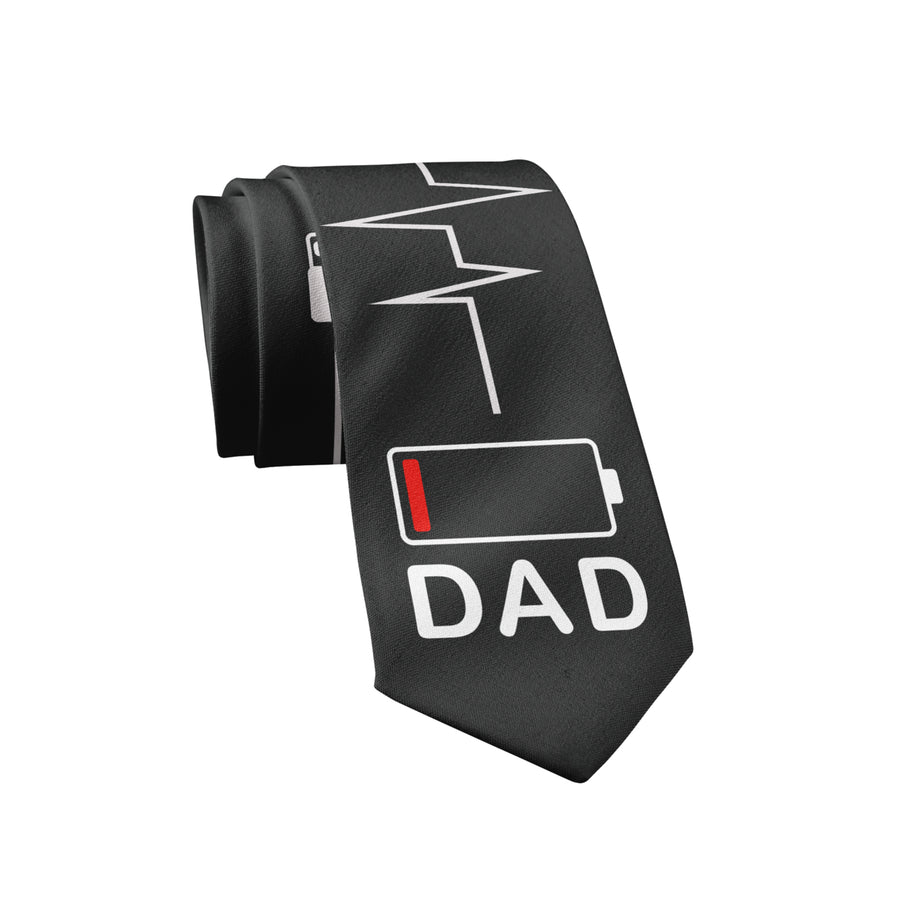 Dad Battery Low Necktie Funny Ties Hilarious Dad Tie Novelty Neckties for Men Image 1