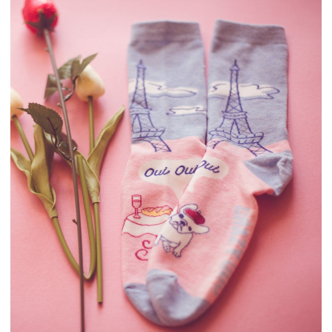 Womens Oui Oui French Bulldog Socks Funny Sarcastic Pet Puppy Lover Novelty Dog Footwear Image 7