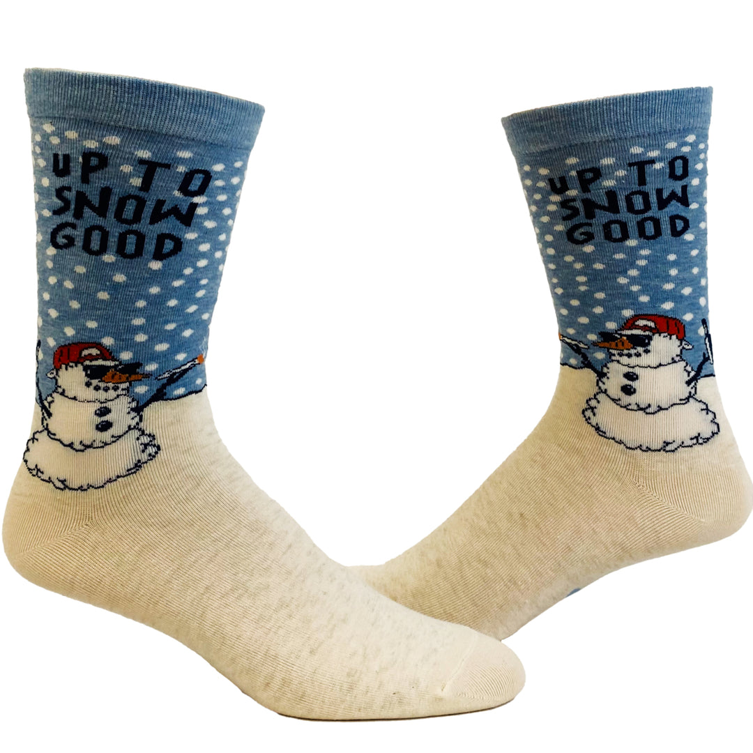 Mens Up To Snow Good Socks Funny Christmas Winter Weather Snowman Novelty Footwear Image 1