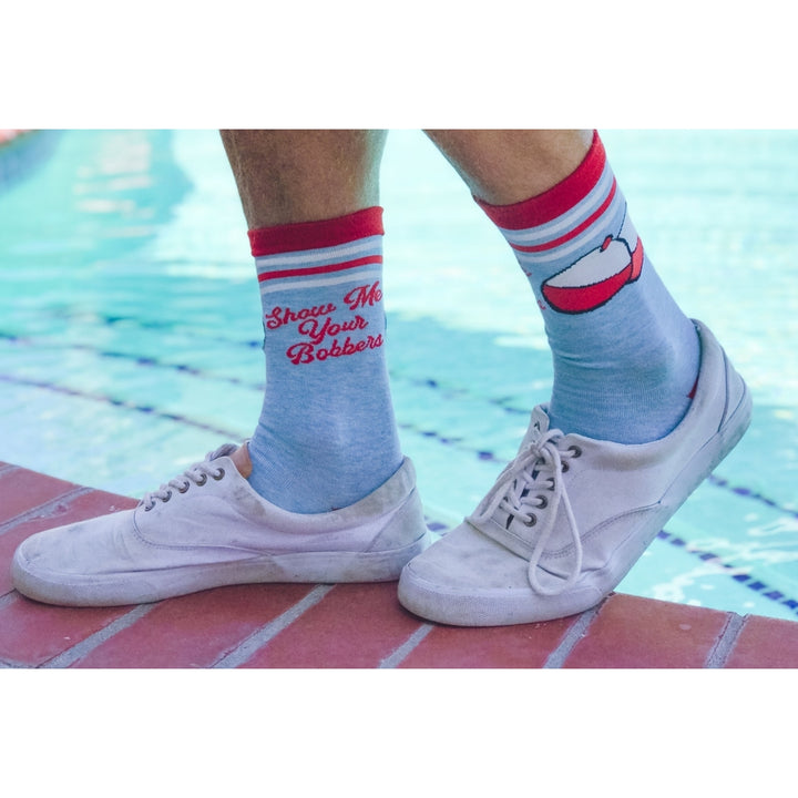 Mens Show Me Your Bobbers Socks Funny Fishing Lover Gift Novelty Footwear Image 7