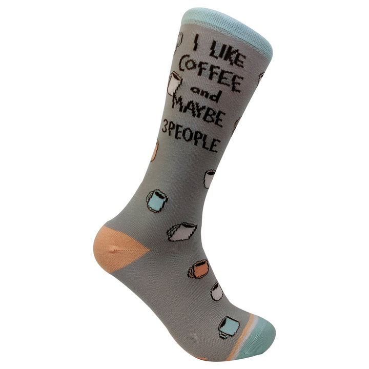 Womens I Like Coffee And Maybe 3 People Socks Funny Sarcastic Novelty Footwear Image 2