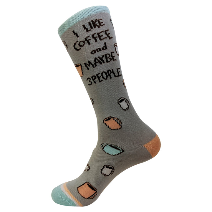 Womens I Like Coffee And Maybe 3 People Socks Funny Sarcastic Novelty Footwear Image 4