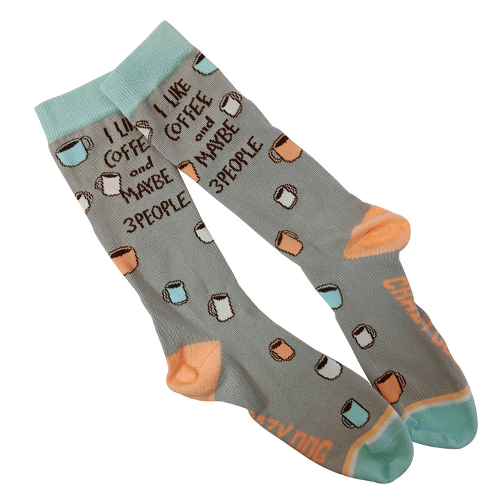 Womens I Like Coffee And Maybe 3 People Socks Funny Sarcastic Novelty Footwear Image 7