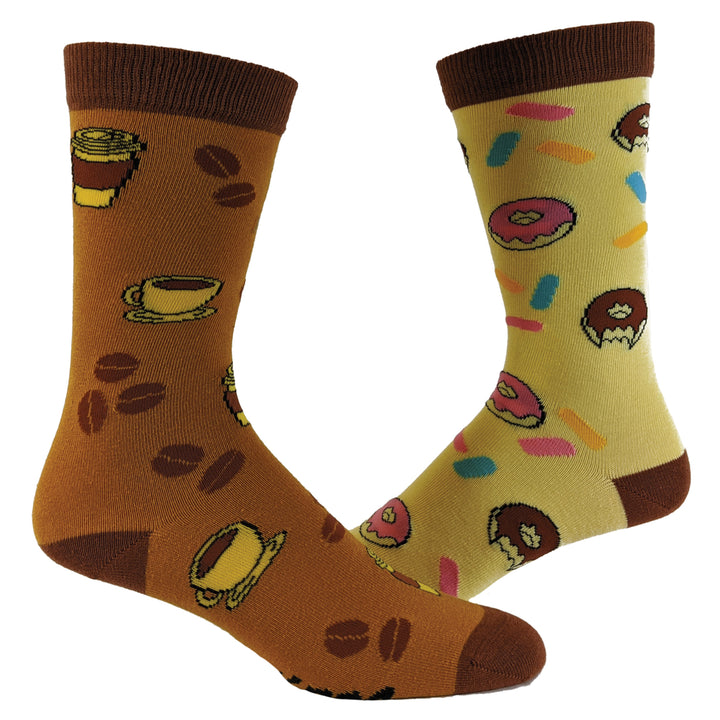 Womens Coffee And Donuts Socks Funny Breakfast Brunch Morning Vintage Novelty Footwear Image 1