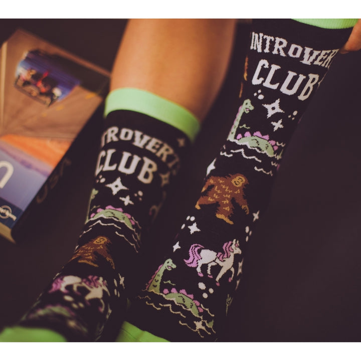 Womens Introverts Club Socks Funny Day Dreamer Loner Unicorn UFO Footwear Image 7