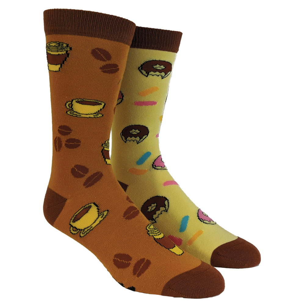 Womens Coffee And Donuts Socks Funny Breakfast Brunch Morning Vintage Novelty Footwear Image 2