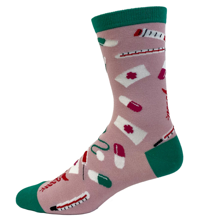 Women's Nurse Socks Cute Funny Hospital Worker Essential Graphic Novelty Footwear Image 4