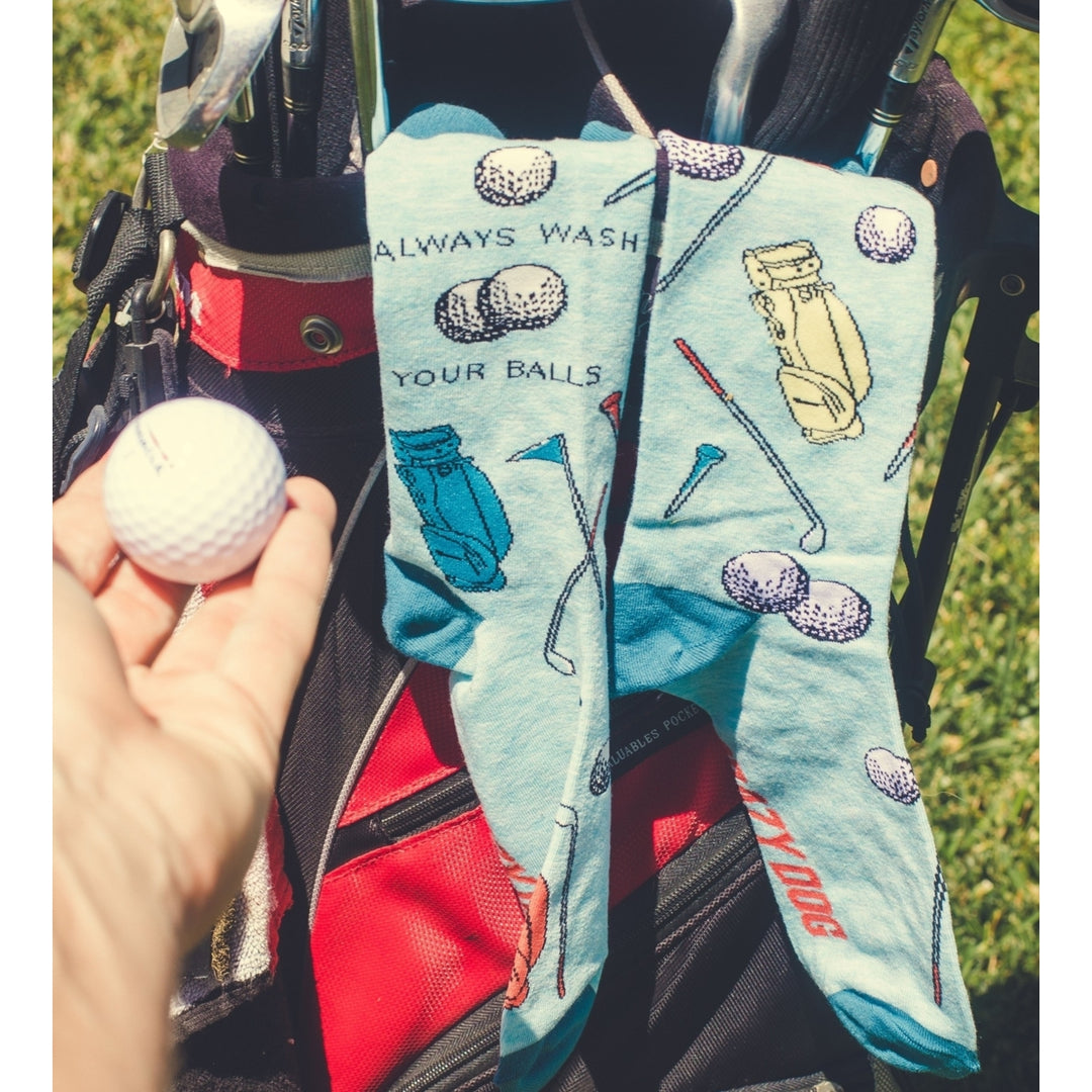 Mens Always Wash Your Balls Socks Funny Golf Lover Fathers Day Sarcastic Novelty Footwear Image 7