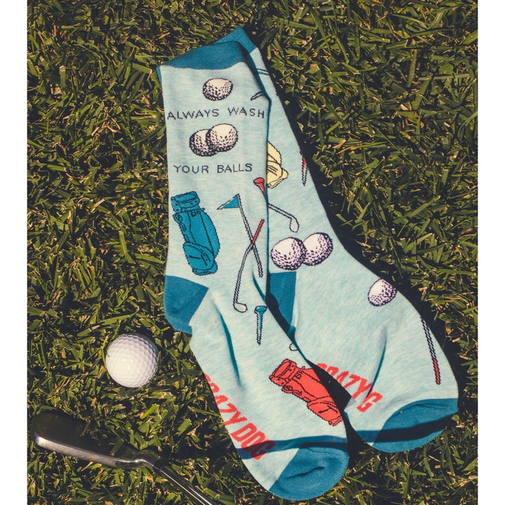 Mens Always Wash Your Balls Socks Funny Golf Lover Fathers Day Sarcastic Novelty Footwear Image 8