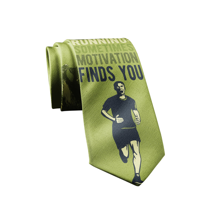 Running Sometimes Motivation Find You Necktie Funny Neckties for Men Bear Tie Mens Novelty Neckties Image 1