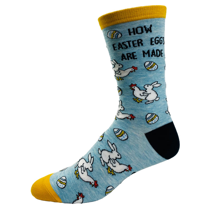 Mens How Easter Eggs Are Made Socks Funny Easter Bunny Chicken Novelty Graphic Footwear Image 4