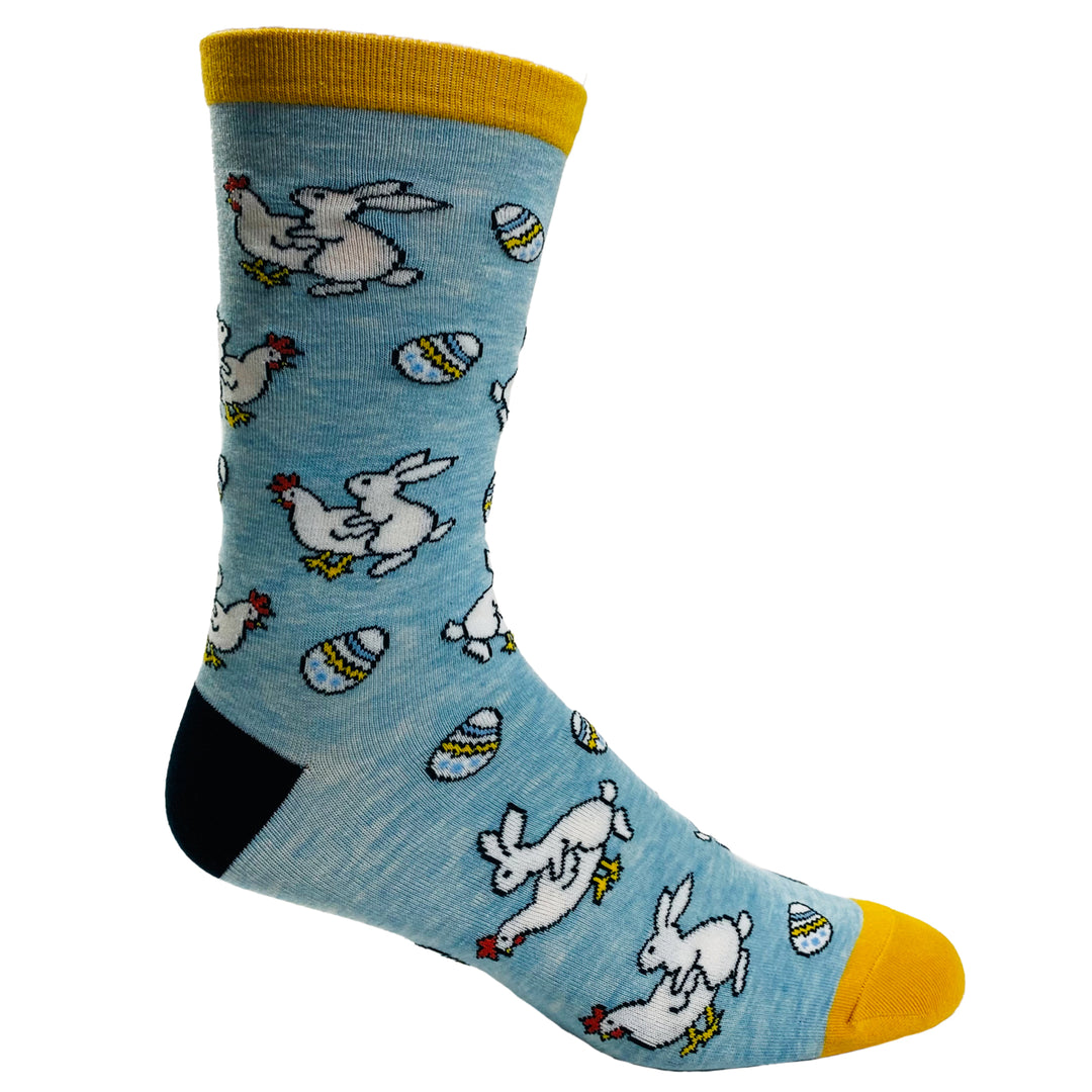 Mens How Easter Eggs Are Made Socks Funny Easter Bunny Chicken Novelty Graphic Footwear Image 6