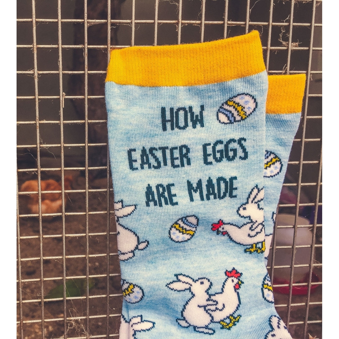 Mens How Easter Eggs Are Made Socks Funny Easter Bunny Chicken Novelty Graphic Footwear Image 8