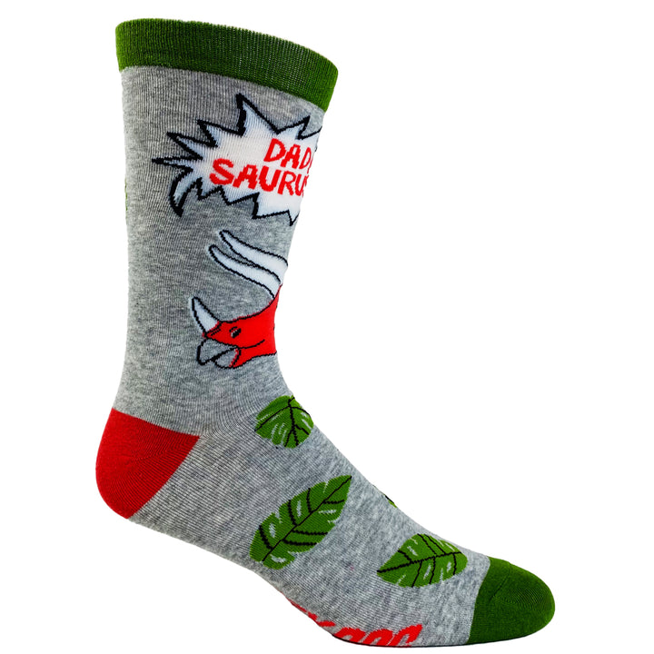 Mens Dadasaurus Socks Funny Triceratops Fathers Day Dinosaur Novelty Footwear Image 4