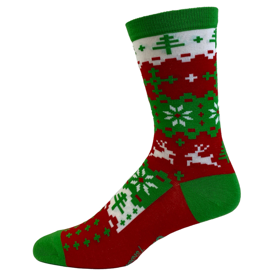 Womens Ugly Christmas Sweater Socks Funny Festive Holiday Xmas Party Novelty Footwear Image 4