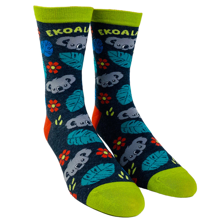 Womens Ekoalaty Socks Funny Equality Koala Bear Promote Peace Novelty Graphic Footwear Image 2