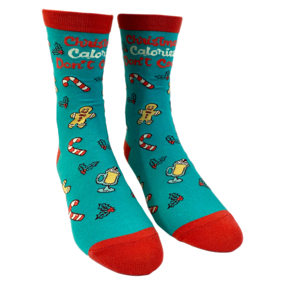 Womens Christmas Calories Dont Count Socks Funny Cookies Food Novelty Graphic Footwear Image 2